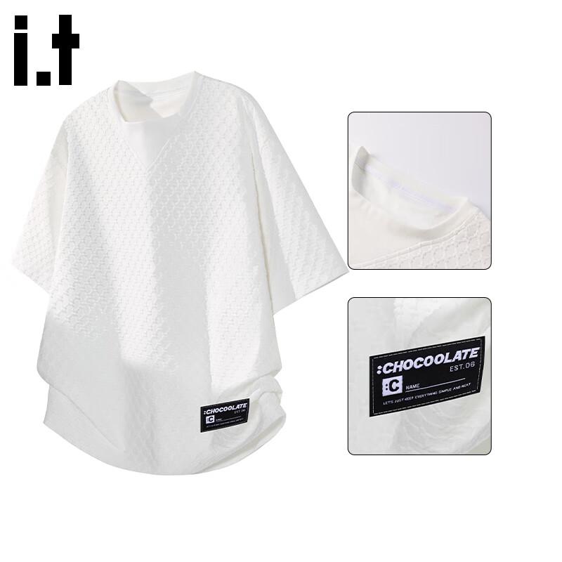 CHOCOOLATE Men s Textured Short Sleeve Loose Fit T-Shirt 4XL