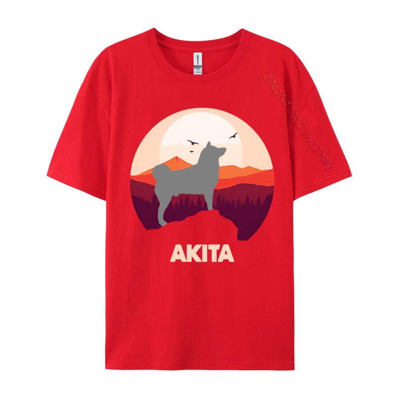Normcore Akita And Moon Halloween Tshirt Vintage Black Top Tshirts Family Tops Shirts Cotton Mens England Style