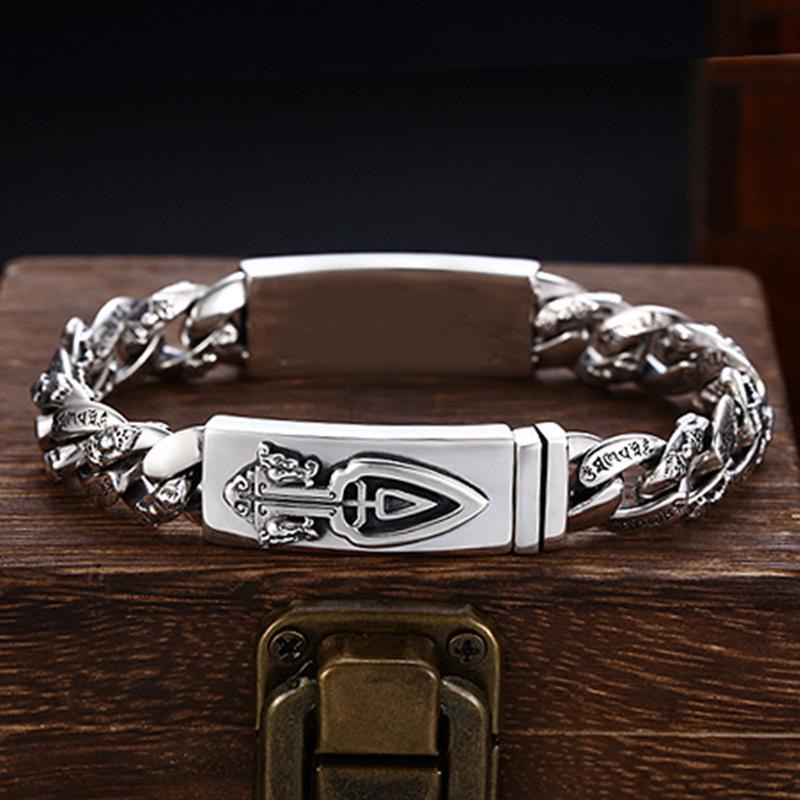 

Xiangxu Мужской браслет-брелок с эффектом потертости и шестислоговой мантрой 22 cm