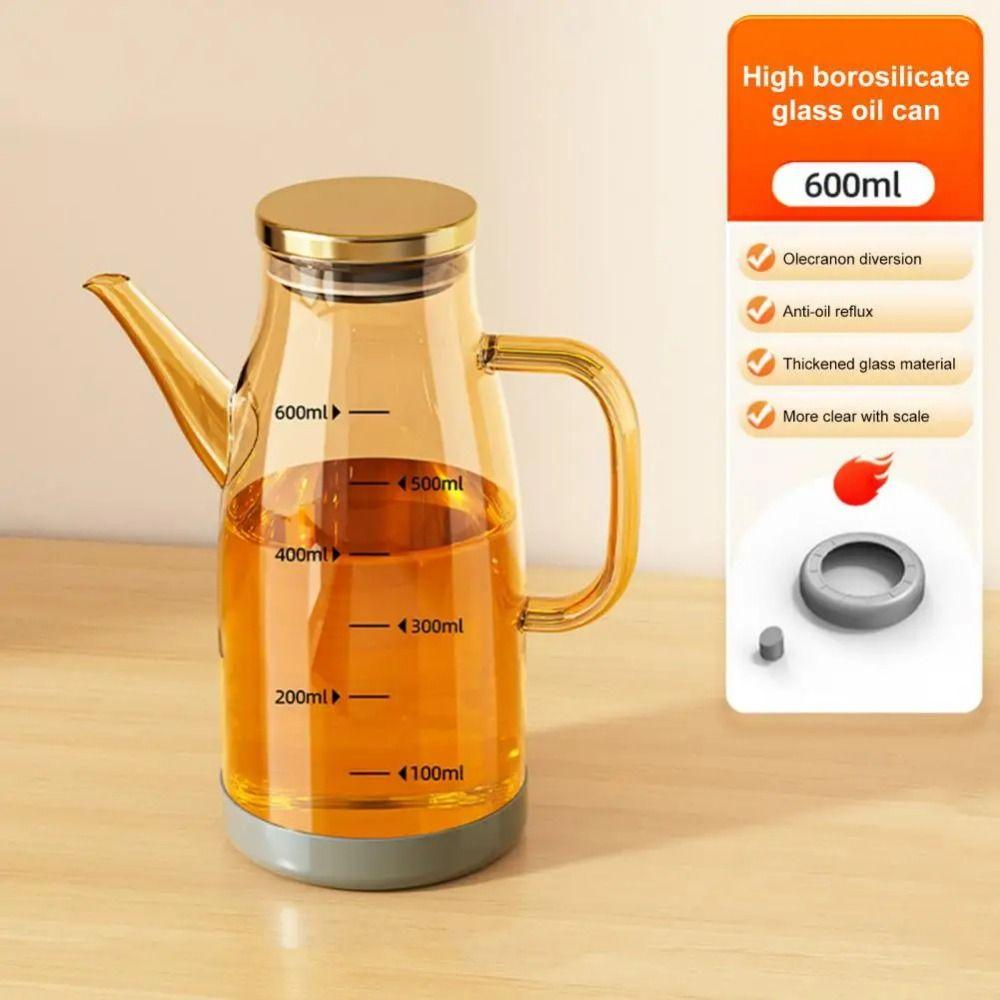 Large Capacity Olive Oil Dispenser Leakproof Glass Oil Cruet Container Vinegar Jug  Seasoning