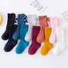 Cotton Kid Socks for Girls Princess Children's Knee High Socks Beauty Baby Leg Warmers Toddler Button Bow Socks For Girls 0-8 Years Old