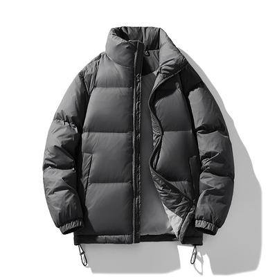 Hiver nouveau manteau en duvet pour homme style coréen col montant couleur unie épaissi chaud tendance marque 90 duvet de canard blanc doudoune tendance couple veste de mode