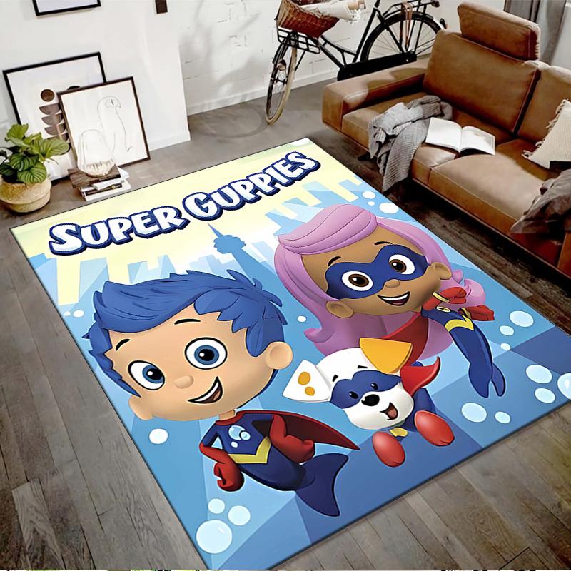 1pc Bubble guppies Design Printed Area Rug Carpet for Bedroom Living Room Home Decor Rugs Mat Non Slip Mat Rug for Bedside