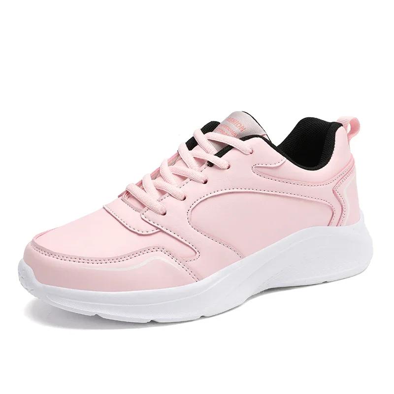 Women Autumn Fashion Comfortable Running Shoes Ladies Non-slip Walking Sports Casual Sneakers Lightweight Flats Jogging Shoes 35 розовый