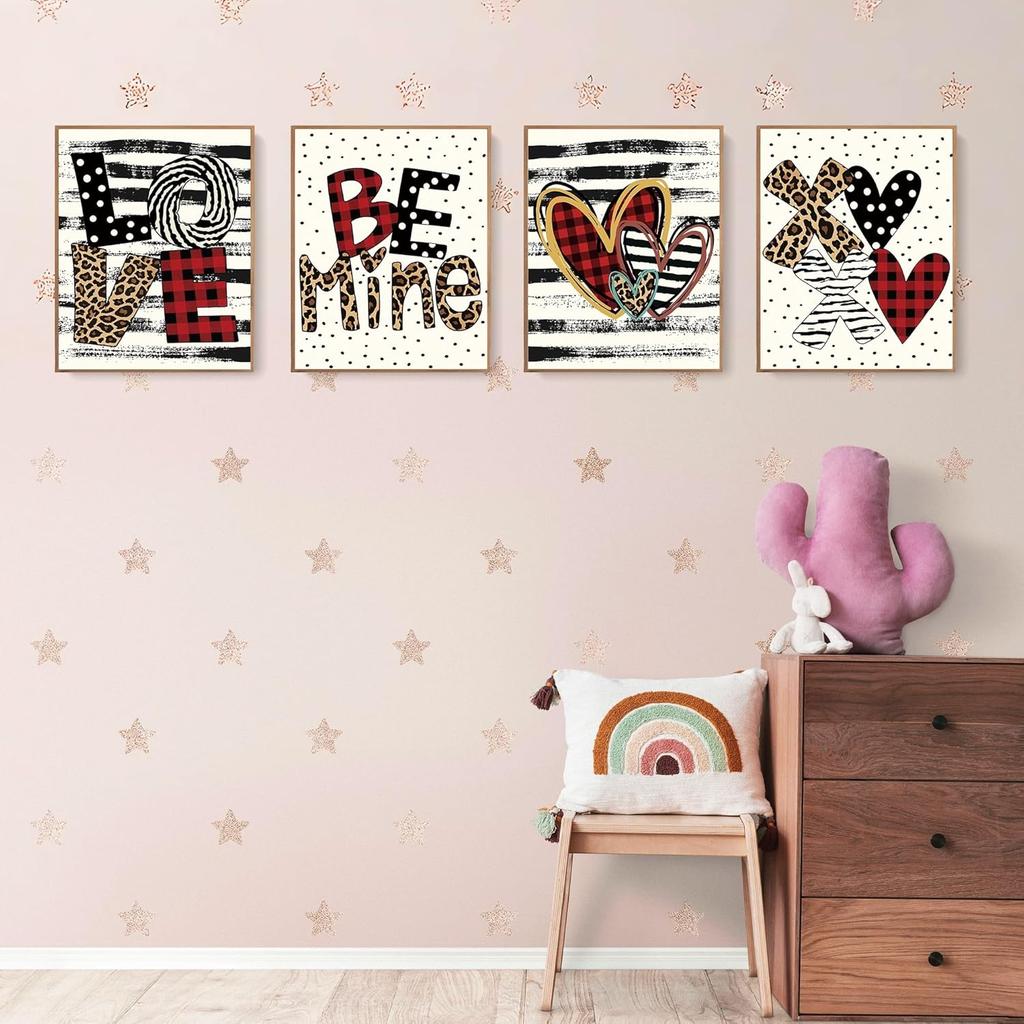 LARTSFRO Coquette Valentines Day Decorations Wall Art Prints, Love be Mine Poster for Room Aesthetic Prints for Living Room Bedroom, Coquette Gifts