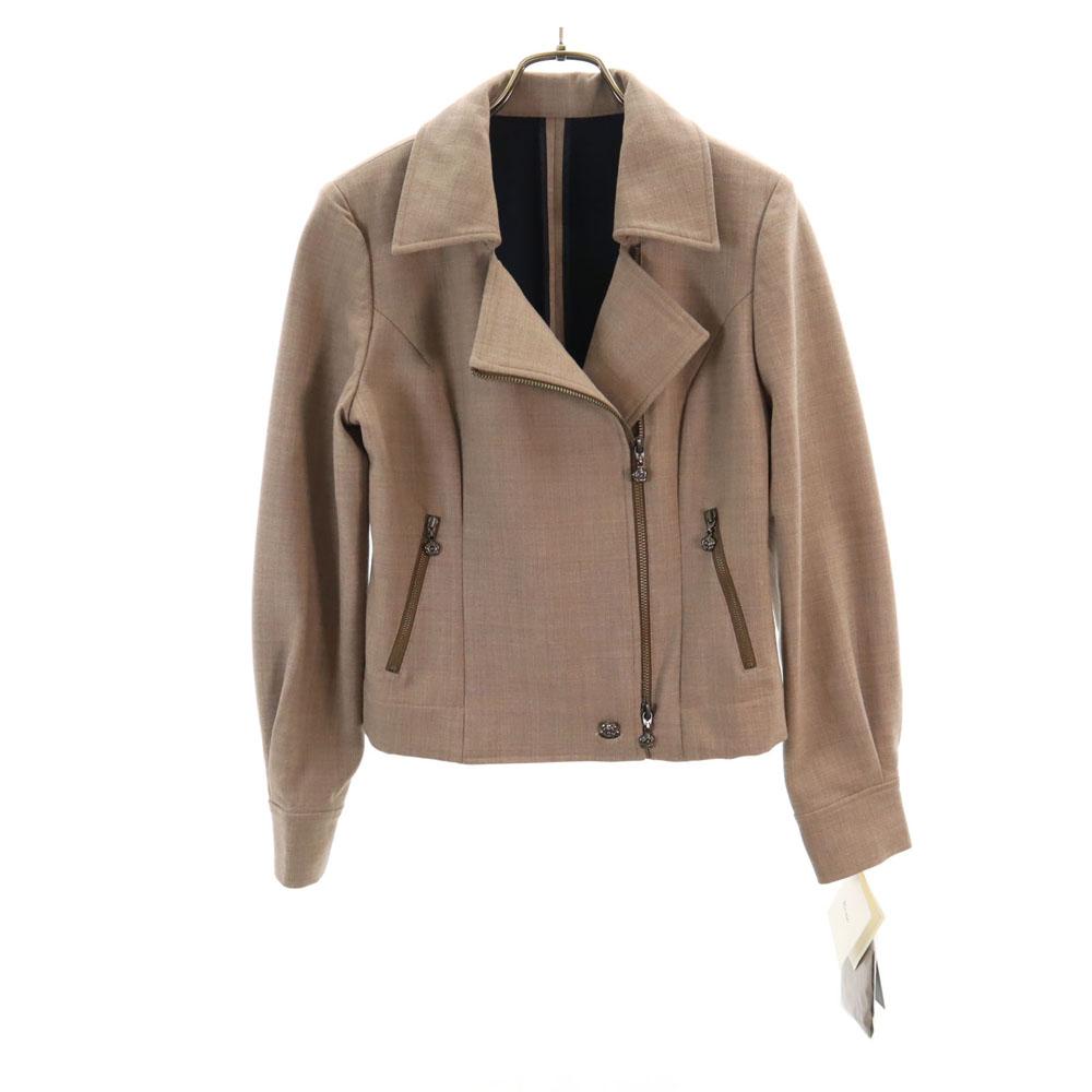 unused Rene 19AW Made in Japan Wool Blend Double riders jacket 36 beige Women Used
