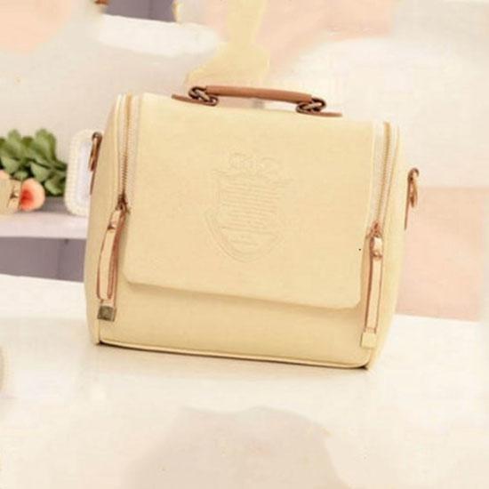 Chic And Timeless Women Leather Shoulder Crossbody Bag Handbag With Zipper Closure