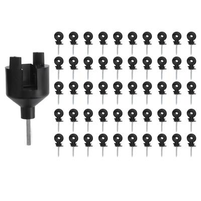 50Pcs Electric Fence Insulator Screw In Insulator Fence Ring Post Wood Post Insulator with Insulator Socket Tool