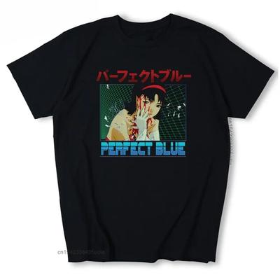 Camiseta Unisex de algodón de verano con diseño japonés de Anime Junji Ito azul perfecto, camiseta Harajuku para Camisas estéticas Unisex