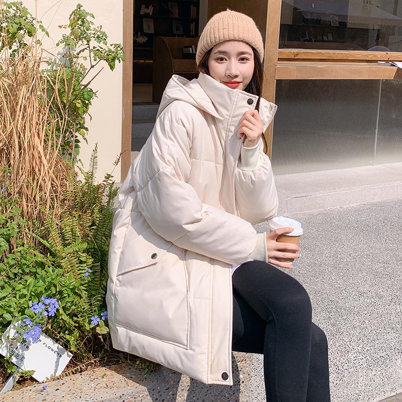 2025 autumn and winter versatile thickened bread clothes women's cotton clothes cold-proof cotton-padded clothes loose medium and long jacket
