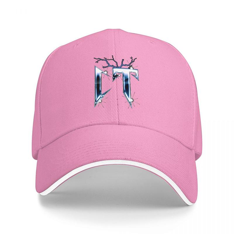Thunder T Logo Black Baseball Cap with Blue Lightning Design and White Trim Adjustable Fit for Unisex and Women