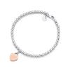 Pulsera de Abalorios de Esmalte de Corazón de Plata de Ley 925 Original para Mujer y Correa de Muñeca de Corazón de Amor Joyería para Boda