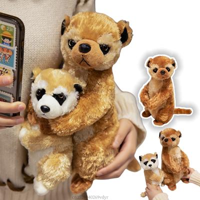 Stuffed Meerkat Mother and Son Animals Dolls Super Soft Toys Funny Birthday Gifts Home Decor Accompany Throw Pillow