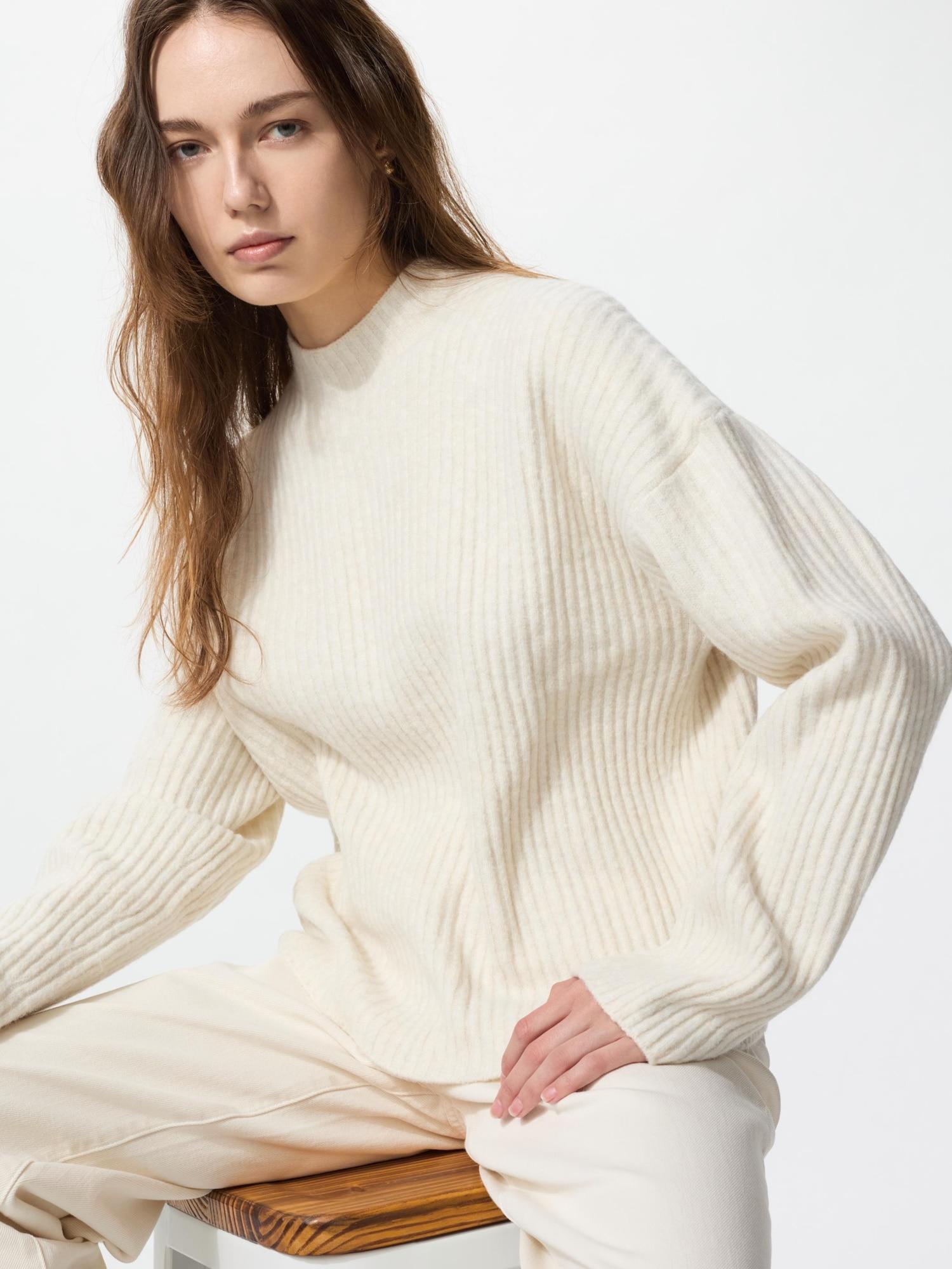 

Uniqlo Пуловер из хлопка-суфле с воротником-стойкой 01 OFF WHITE/WOMEN XXL