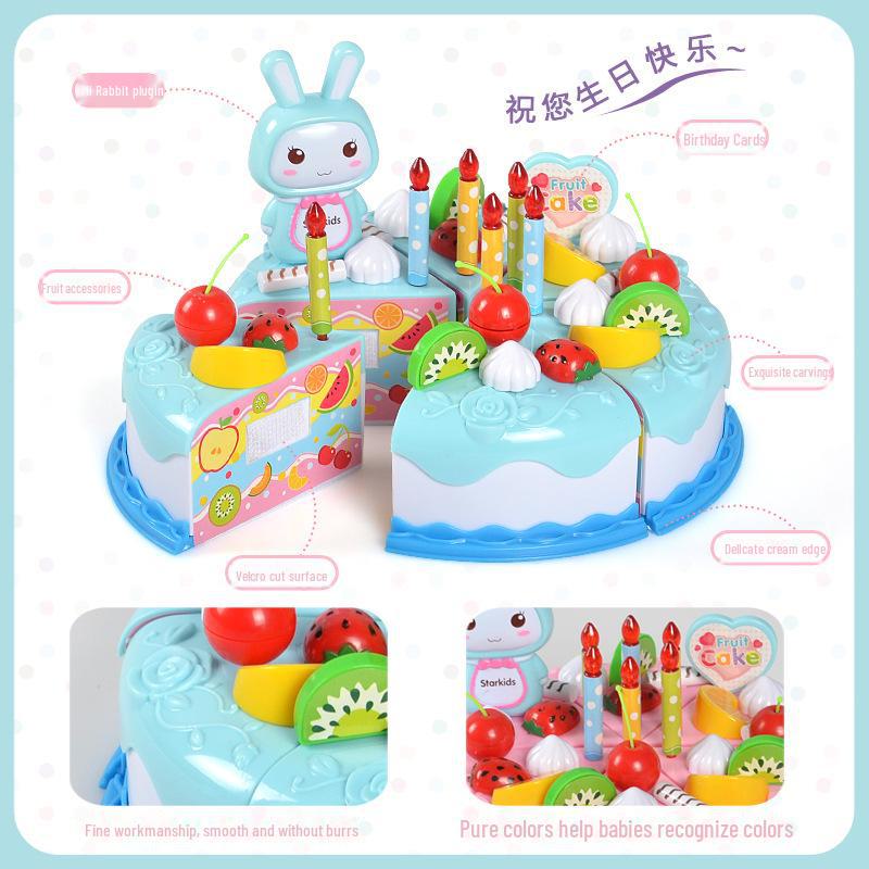 Kids' Cake and Fruit Cutting Playset - Fun Kitchen Toys for 3-Year-Olds