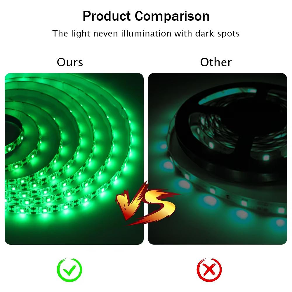 5V USB LED Strip Light with Adhesive Tape 2835 60LEDs Flexible LED Tape Waterproof Rope Light for TV Backlight Cabinet Lamp