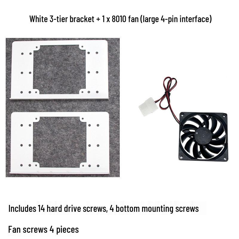 3.5" Multi-Bay Bracket with Heat Dissipation Fan for 2, 4, or 6 Bays