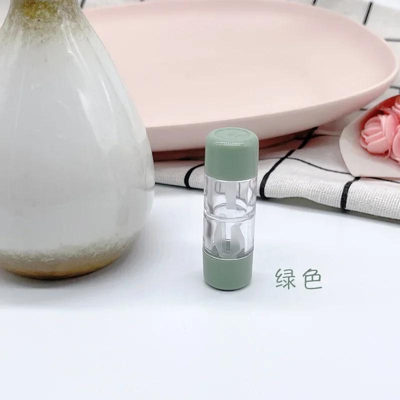

Portable Colored Contact Lens Cases for Travel L+R Lens Holder Transparent Eyes Contacts Travel Kit Holder Lens Container зелёный