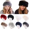 Fashion Fluffy Winter Warm Cap Wide Headband Elastic Outdoor Ski Hats Furry Ear Warmer Soft Warm Earmuff for Women