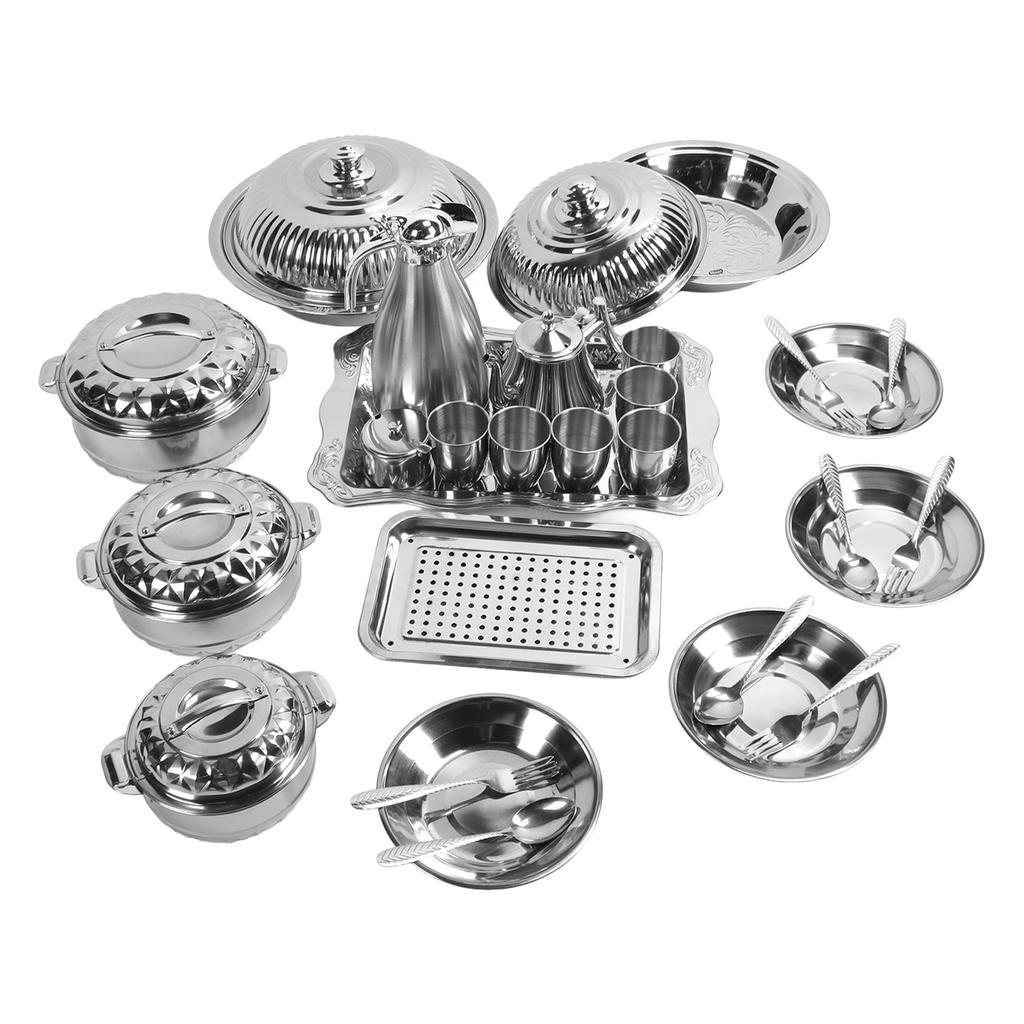 28-teiliges Edelstahl-Kochgeschirr-Set, verdicktes Multifunktions-Küchenkochgeschirr, Töpfe und Pfannen