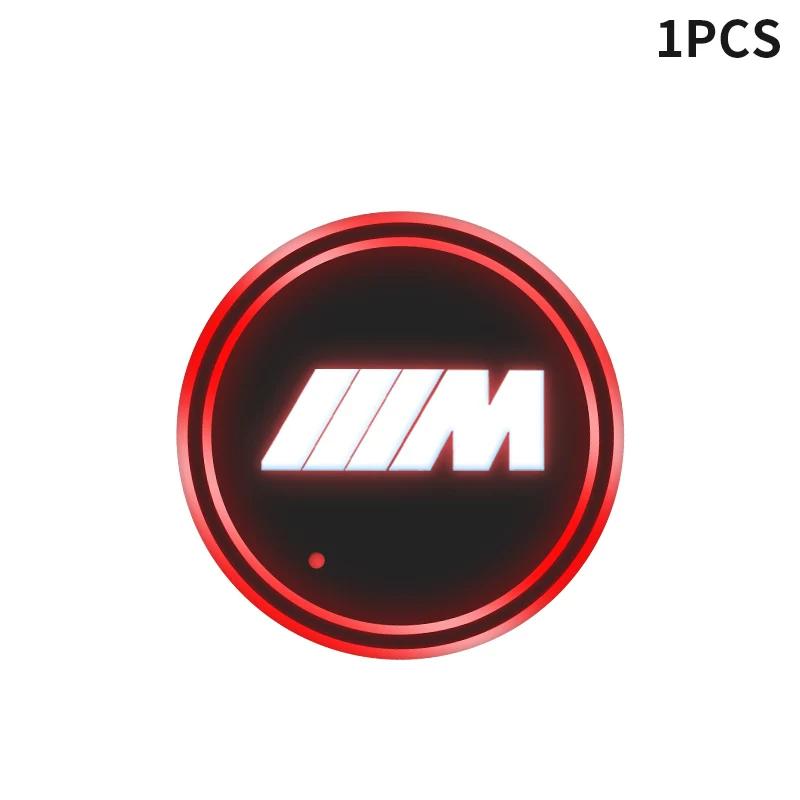 For BMW LED Luminous Car Water Cup Holder Coaster Lamps For BMW M E46 E90 E60 F30 E39 F10 F20 E87 E36 F20 E92 1 2 3 5 Series X1