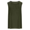 Women's Fashionable And Casual Sleeveless Vest Solid-color Cotton And Linen Pleated Sleeveless Top T-shirt