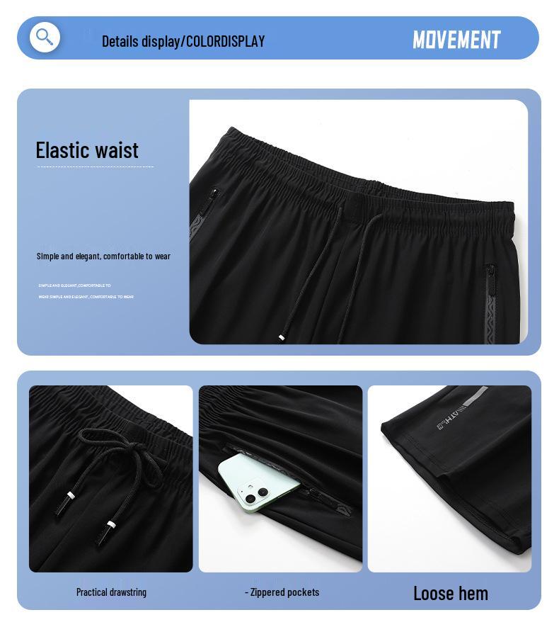 FICAKLON Men's Quick-Dry Breathable Ice Silk Shorts