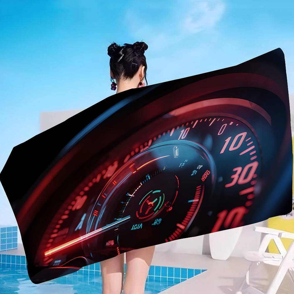 Car Racing Dashboard Area Bath Towel Microfiber Soft Water Absorbing Breathable For Girl Kids Decorative Cartoon Beach Towel