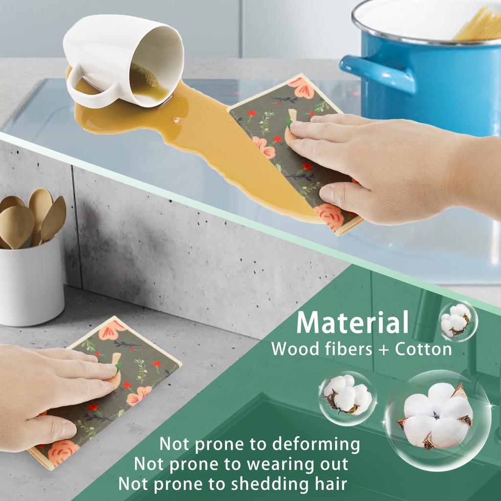10Pcs Kitchen Dish Towels Absorbent Swedish Dishcloths Reusable Dish Towels Cleaning Wipes for Dishes Cookware Countertop
