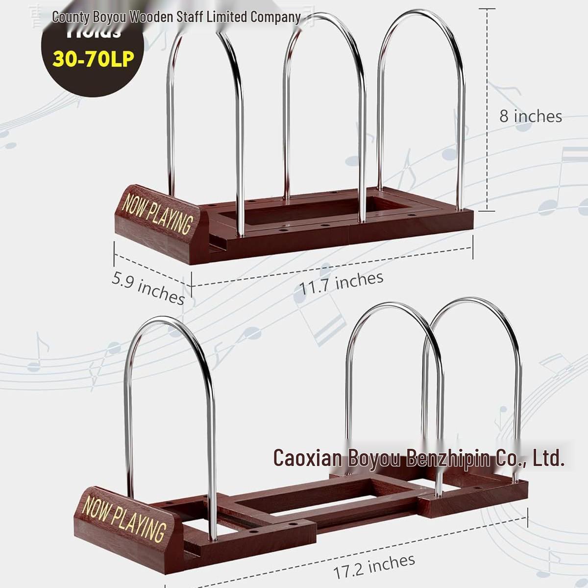Wooden Desktop File & Vinyl Record Organizer Rack As per Image Size