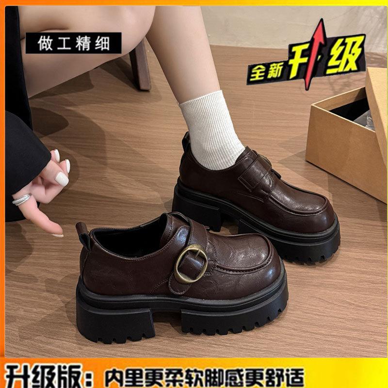 

Туфли-лоферы на платформе, в британском стиле, из натуральной кожи, женские туфли 2025 новая летне-осенняя коллекция, туфли Мэри Джейн 40