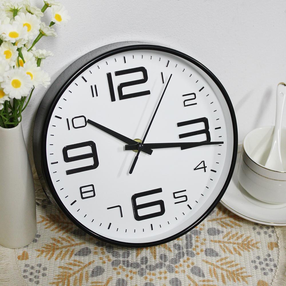 8 Zoll einfache, modische Wanduhr, leise, schön, dreidimensional, geeignet für Arbeitszimmer, Wohnzimmer, Schlafzimmer, um Freunde zu schicken