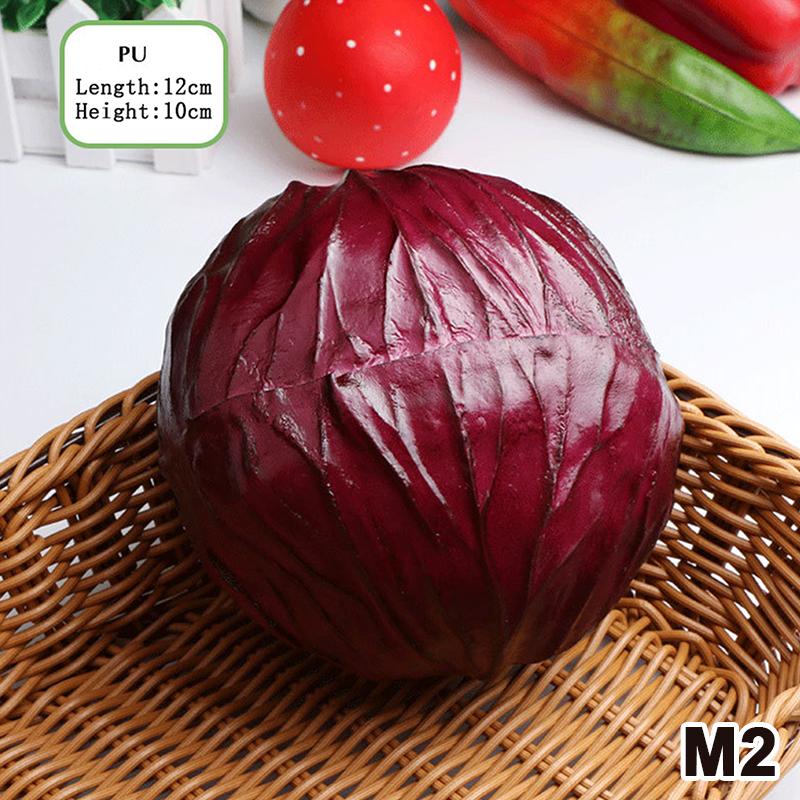 Artificial Cabbage Realistic Craft Simulation Fake Vegetable Green Purple Model for Kitchen Decor