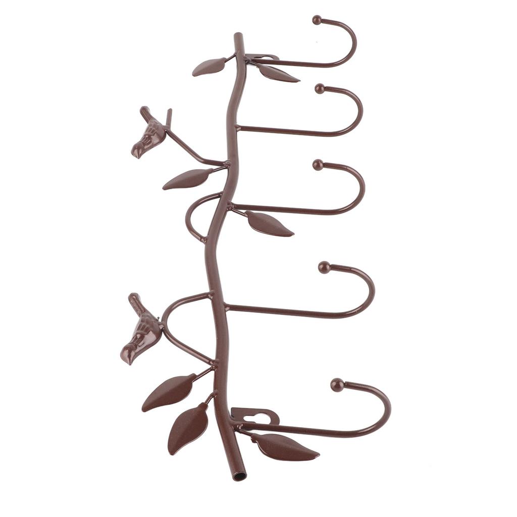 Wall Mount Hook Iron Material Durable Hook with Leaf Bird Decor for Clothes Hats Keys Coats Towels
