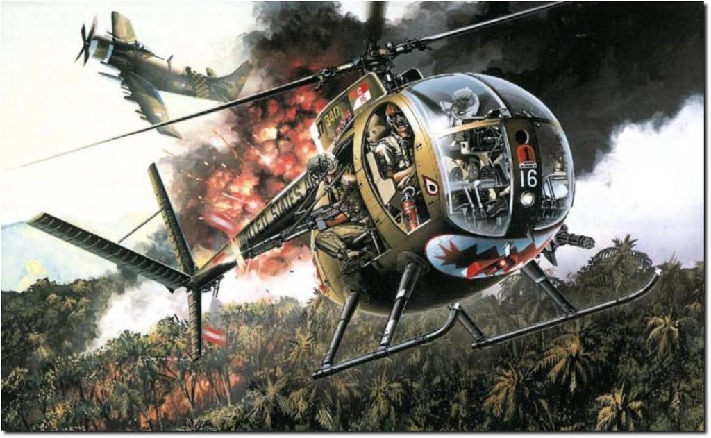 Platz Dragon 1/35 Vietnam War American Light Helicopter OH-6A Cayuse with Crew Plastic Model DR3310 (Helicopter)