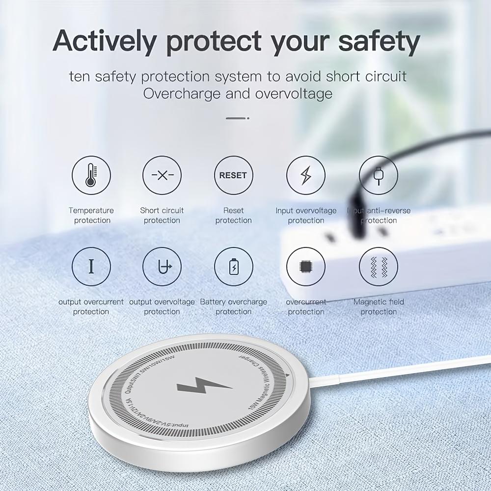 1-piece 15W magnetic fast charging wireless pad, compatible with iPhone 16/15/14/13/12/11 and Samsung S24/S23/S23.