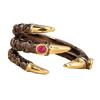 Vintage Metall Drachen Klaue Ring für Männer Persönlichkeit Punk Zwei Ton Intarsien Rosa Zirkon Dämon Ring Party Schmuck