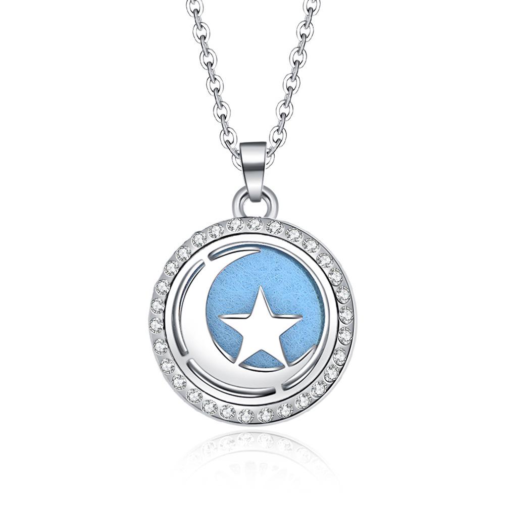 In-Stock Aromatherapy Hollow Diamond Pendant Necklace