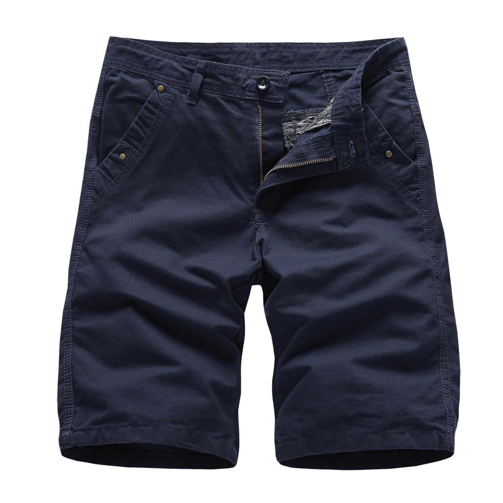 

Men s Summer Outdoors Casual Loose Color Cotton Overalls Beach Shorts Pants 34