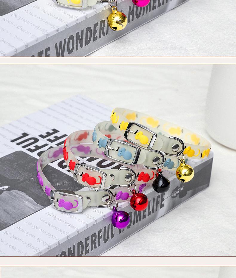 Glow-in-the-Dark Silicone Pet Collar: Luminous Anti-Lost Night Travel Accessory for Dogs and Cats