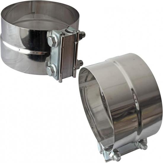 3" Inch Exhaust Clamps Stainless Steel Muffler Band Clamp for 3" Inner Diameter To 3" Outer Diameter Turbo Downpipe Tip Car System Connection (2