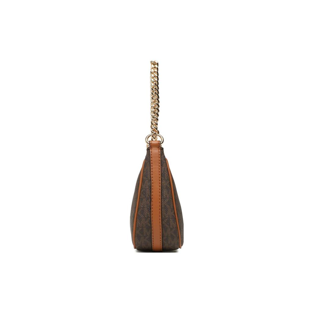 Michael Kors MK Jet Set Charm Monogram Kovový řetěz Plátěná taška přes rameno Dámská taška přes rameno Tmavě hnědá 32H1GT9C1B-BRN-ACORN