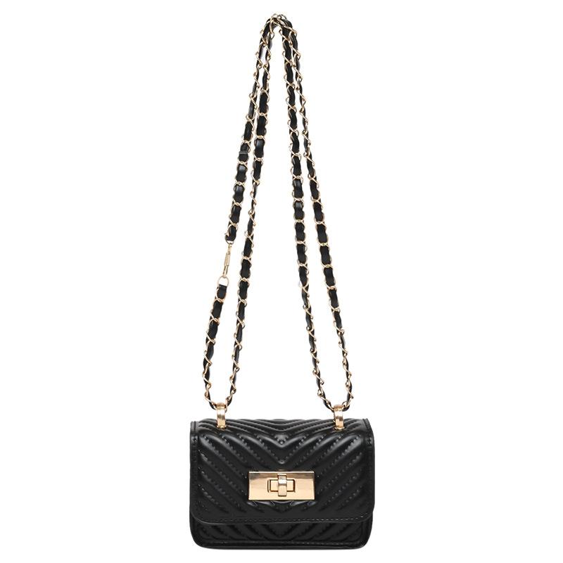Borsa a tracolla a catena con filo ricamato da donna, nuova moda primavera ed estate, borsa a tracolla, chiusura, mini borsa quadrata