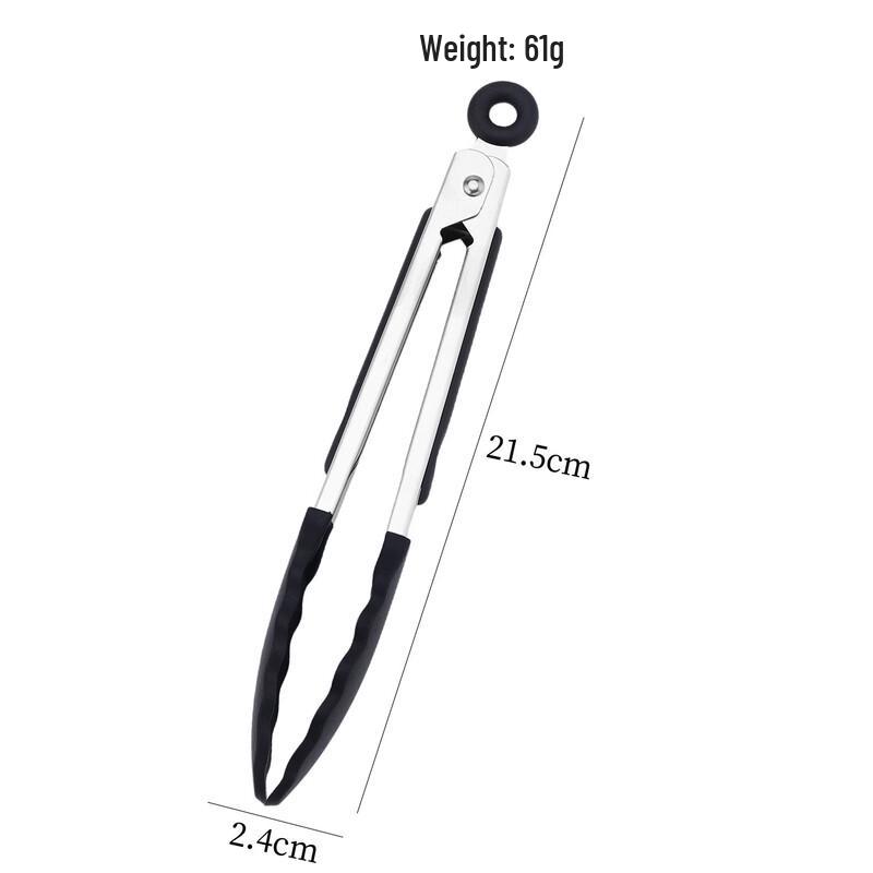 ChuyiQi Silicone & Stainless Steel Kitchen Tongs