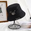 Bucket Hat Women Men Unisex Folding Fisherman Hat Black Metal Ring Flat Top Hip Hop Hats For Women Summer Solid Color Gorro New