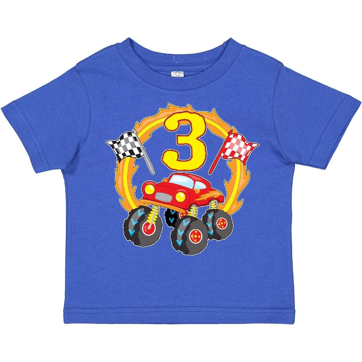 Inktastic Monster Truck 3rd Birthday Toddler kids boys T-Shirt Birthdays Third 3 Three Old 160