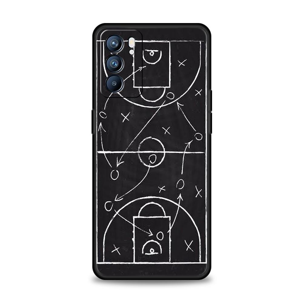 Football Basketball Tactical Board Phone Case For Oppo A17 A31 A54 A57 A78 A79 A98 Find X5 X6 Reno 8 10 11 12 13 F Pro Soft TPU