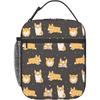 Lunch Box Cute Shiba Inu Dog Cartoon Reusable Lunch Bag with Shoulder Strap for Women Men Girls Boys Meal Tote Bag