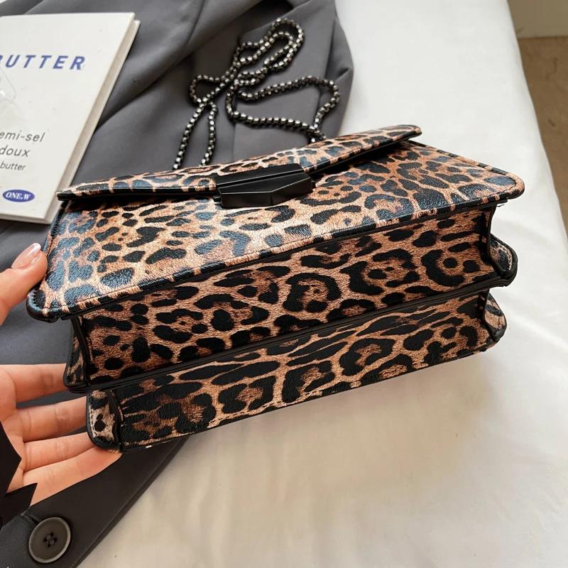 Wysokiej klasy mała kwadratowa torebka w panterkę nowa moda wszechstronna torebka na ramię z przekątną damska niszowa torebka designerska