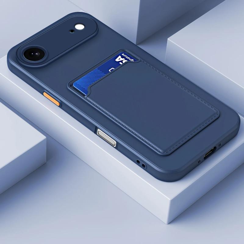 For Iphone 17 Air Card Slot Wallet Shockproof Silicone Case for Iphone 17 Pro Max 17pro Candy Matte Soft TPU Protection Cover